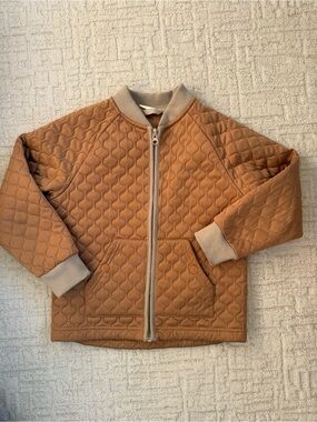 Kuling Kids Quilted Bomber Jacket in Camel